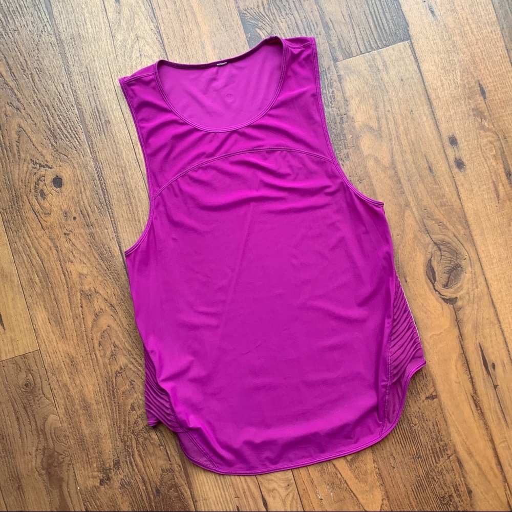 Lululemon Purple Ruched Side Reflective Tank